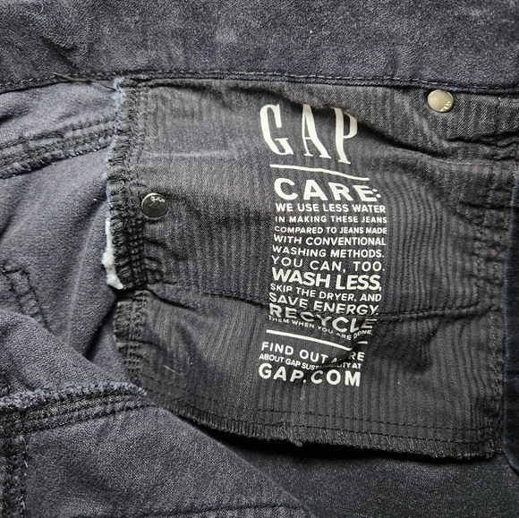 GAP Black Velvet Vintage Slim Mid Rise Jeans Black Velour Womens Size 30/ 10R - Picture 7 of 7